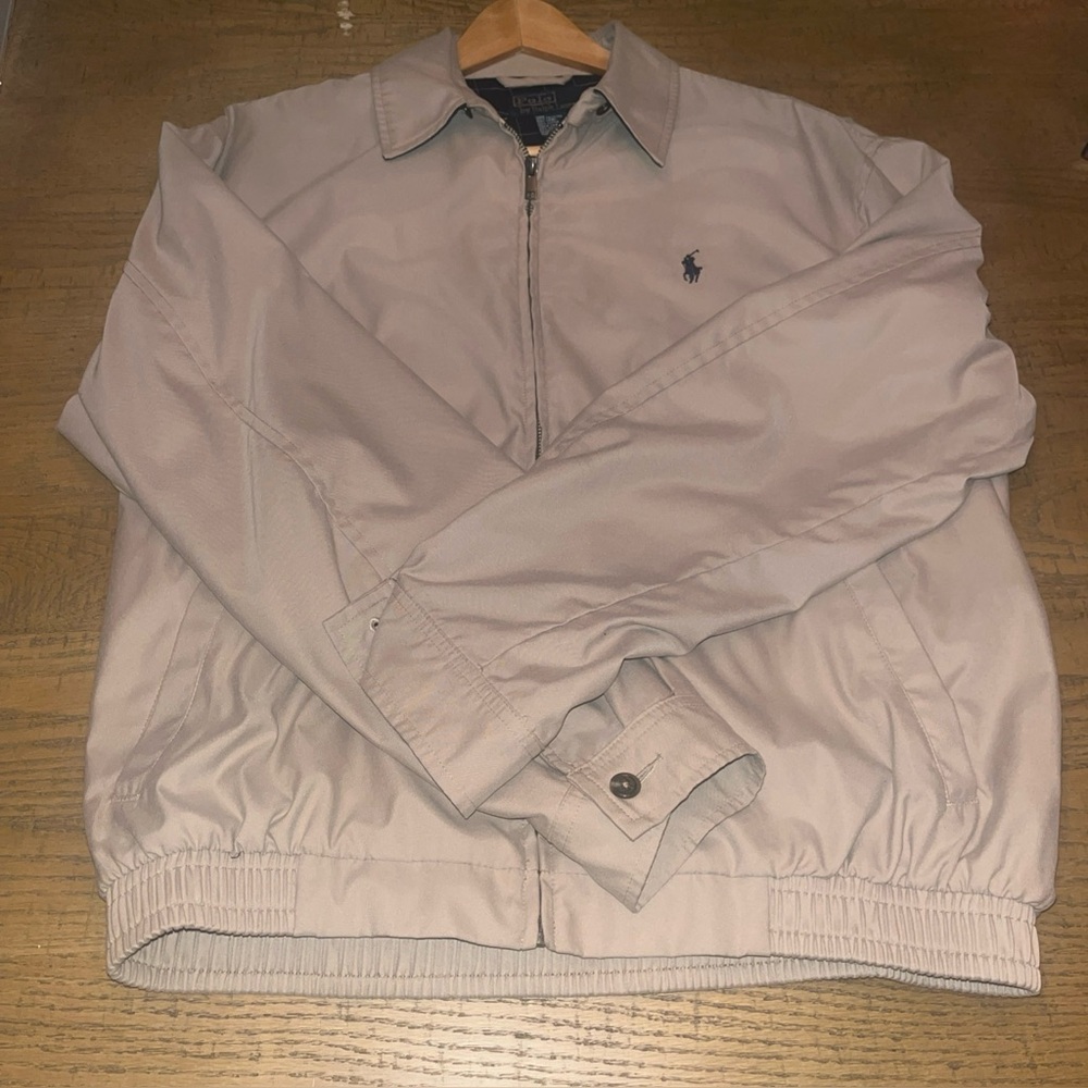Polo Ralph Lauren Men's Khaki Tan Windbreaker Jacket Sz Medium M